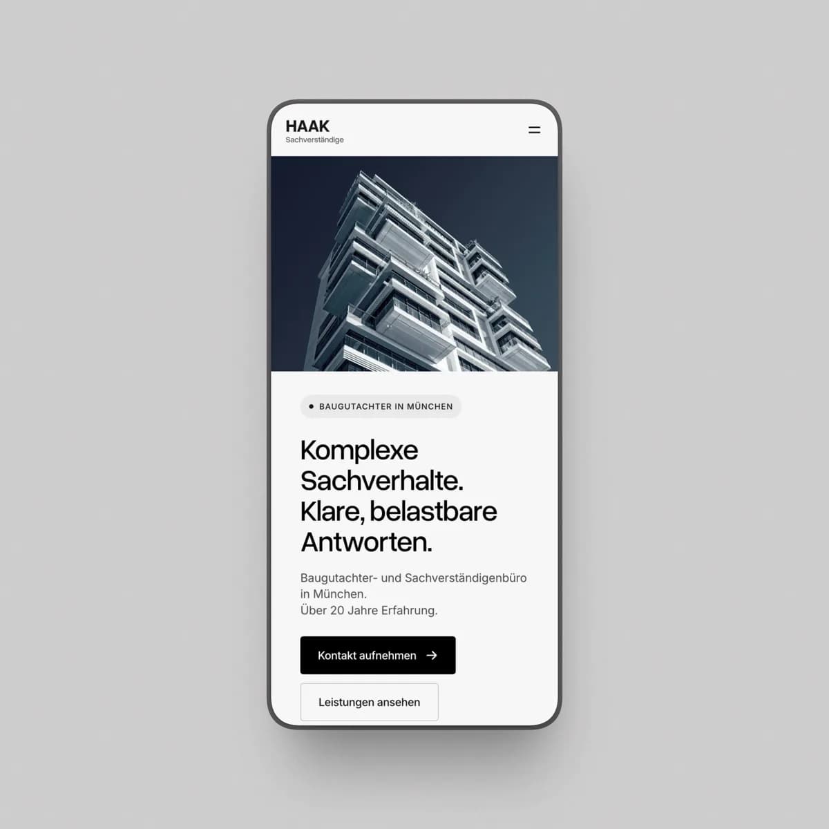 Website HAAK Sachverständige