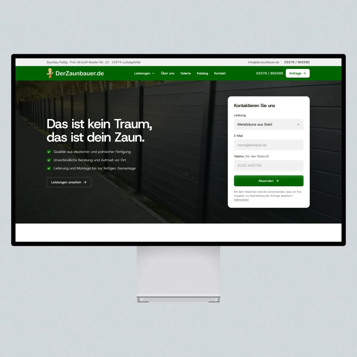 Website von Der Zaunbauer